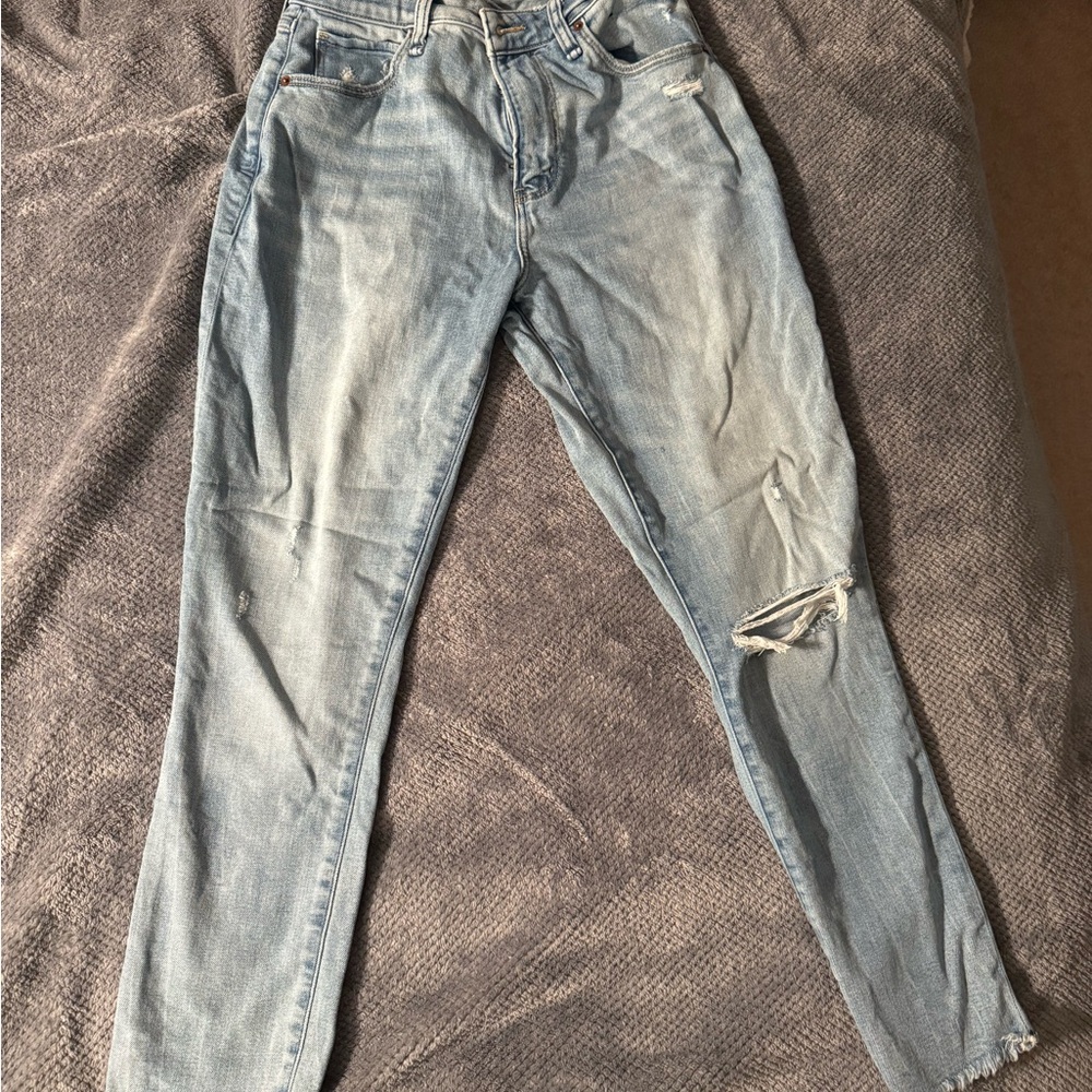 Abercrombie & Fitch Light Blue Distressed Skinny Jeans
